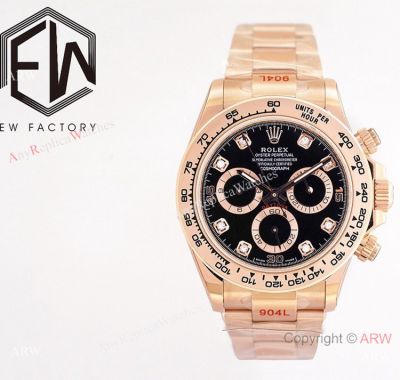  Swiss Rolex Daytona 40mm Rose Gold Diamonds Watch in 7750